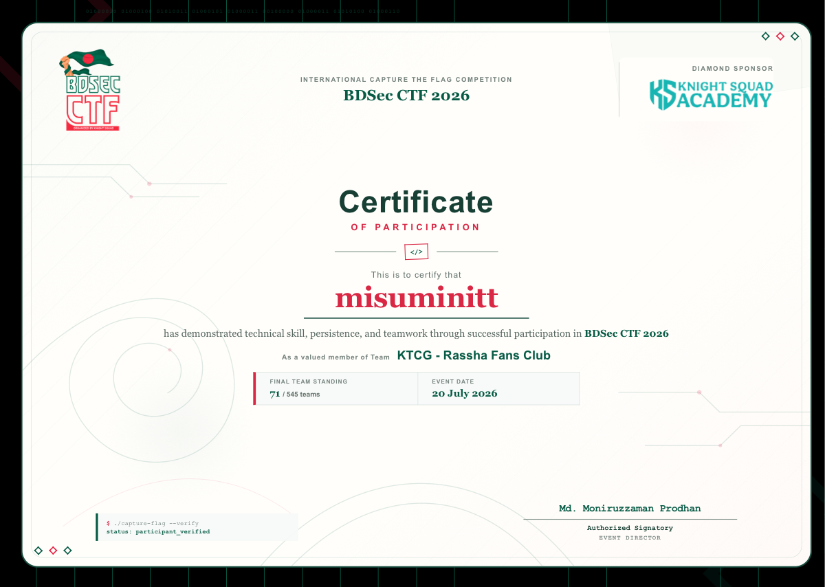 BDSec CTF 2026 Participant