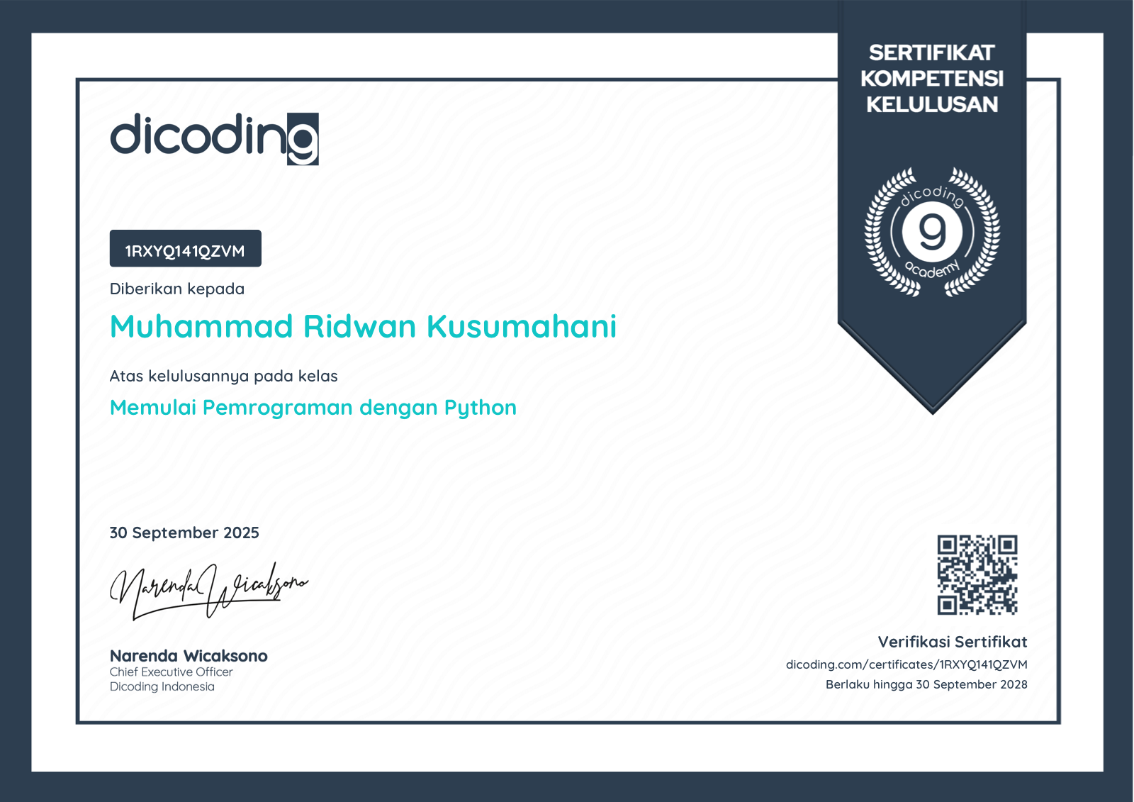 Dicoding Memulai Pemrograman dengan Python