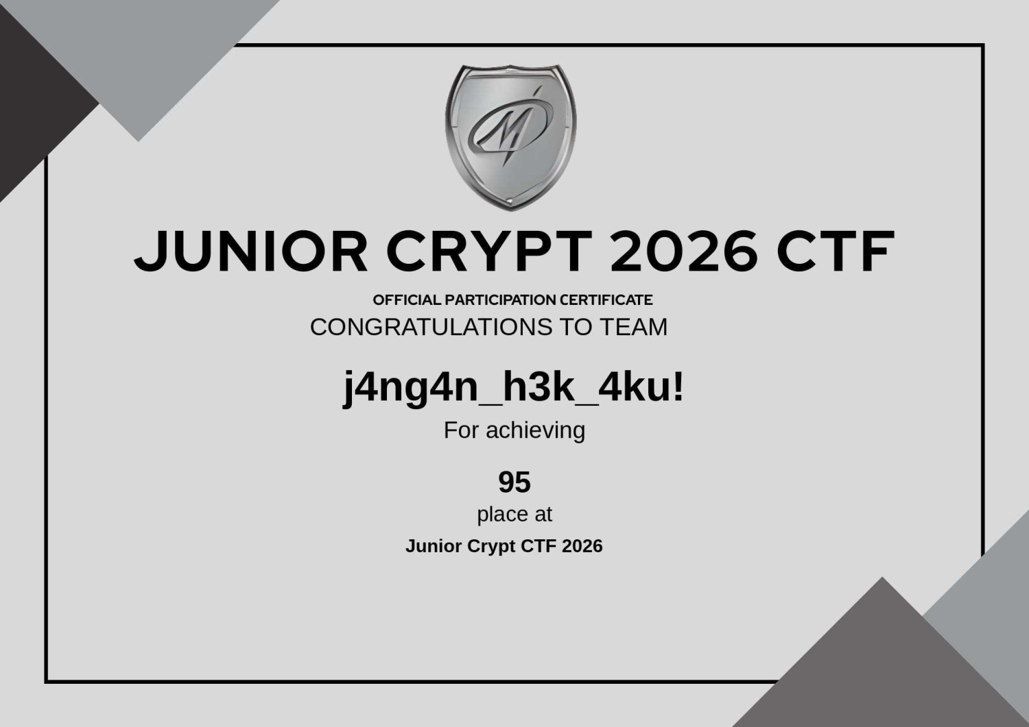 JUNIOR CRYPT 2026 CTF
