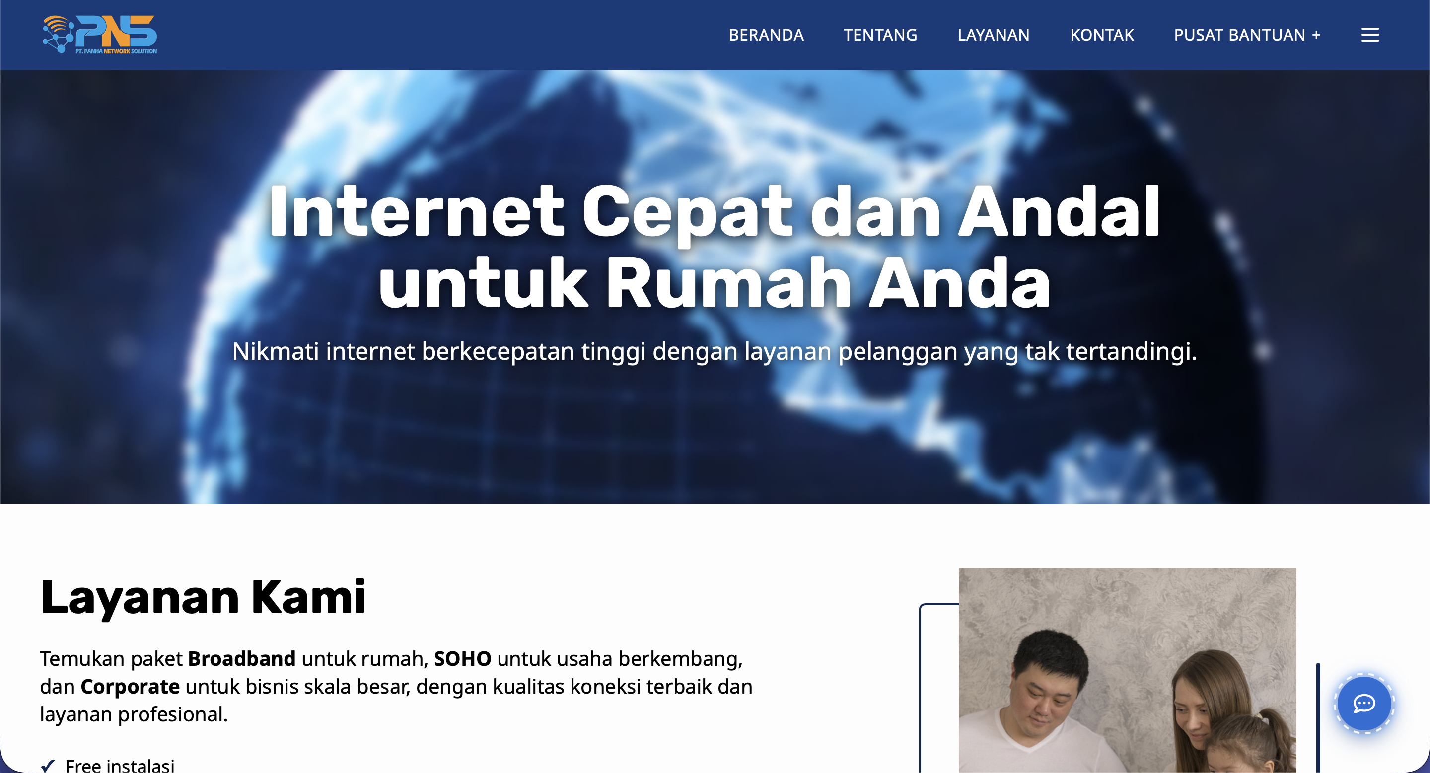 PT Panha Network Solution Website